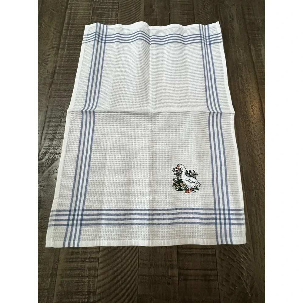 Kitchen Hand Towel Goose Geese Cottage Granny Core Waffle Weave Farmhouse Cotton